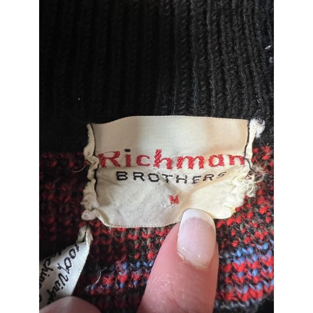 Richman Brothers Argyle Sweater size‎ Medium 100% Virgin Acrylic